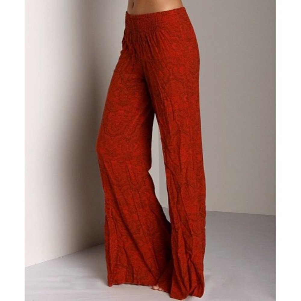 NWT Free People Womens Lounge Pants Size Small S Wide Leg Spice Combo Pure Rayon - Picture 3 of 12